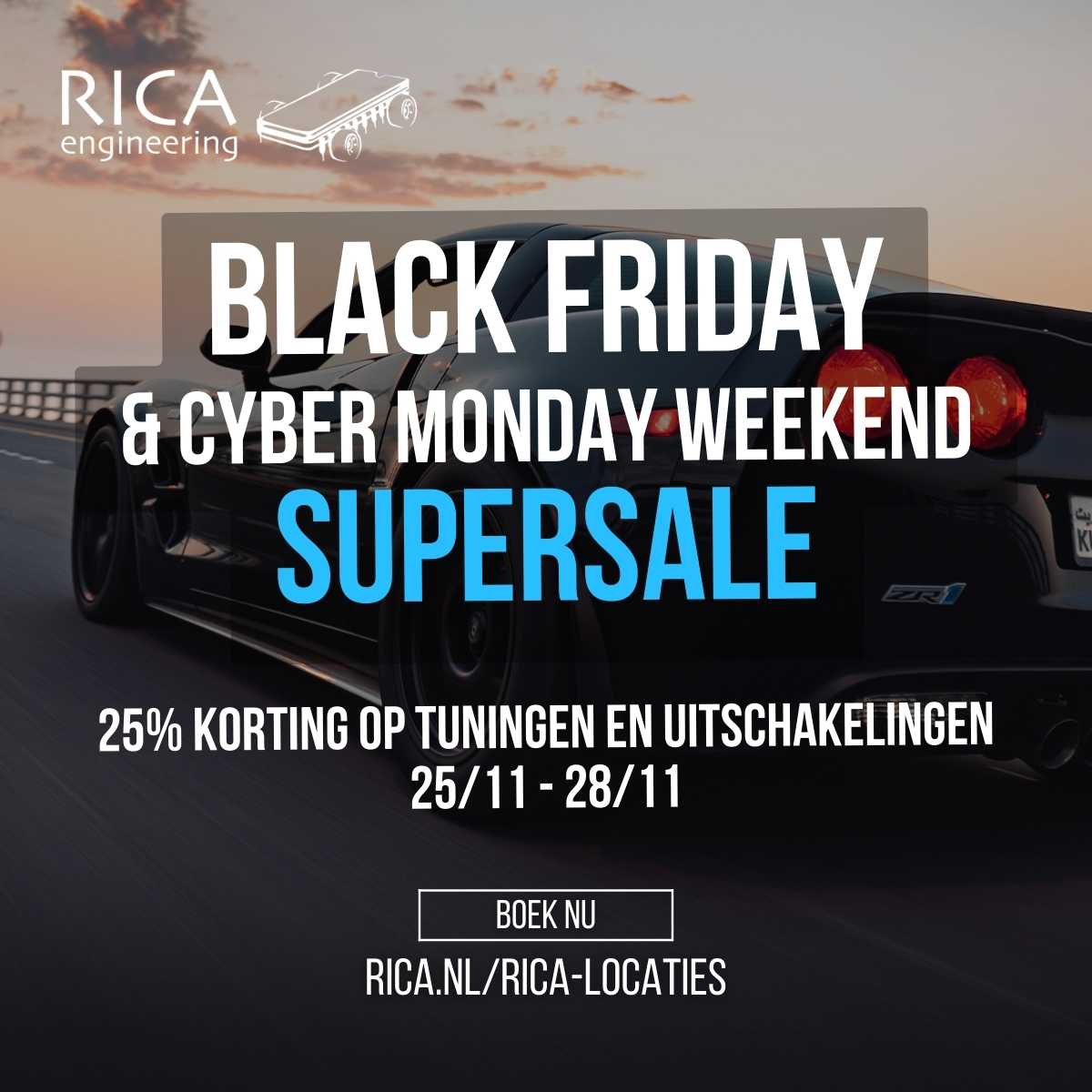 promo post black friday black car with text overlay deal details 20% discount